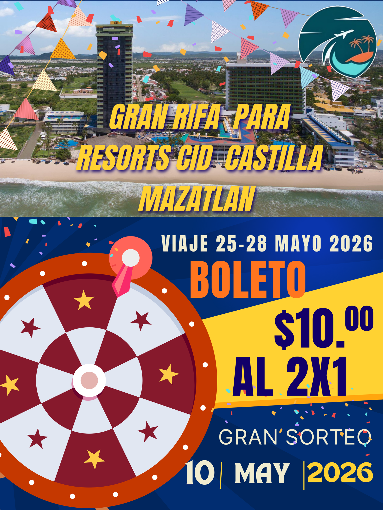 VIAJE AL HOTEL CID CASTILLA EN MAZATLAN TODO INCLUIDO PARA 2 PERSONAS (INCLUYE UN MENOR DE HASTA 12 AÑOS)